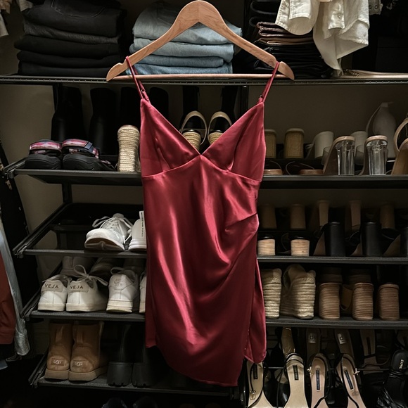 Hello Molly Pink Satin Dress Angel Bliss US SMALL - Picture 4 of 4